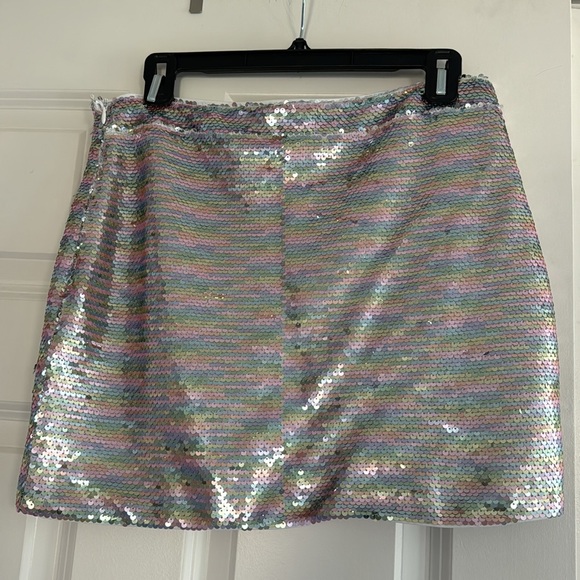 Urban Outfitters UO Rainbow Sequin Mini Skirt Size M - Picture 8 of 10
